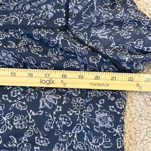 Lucky Brand Navy Floral 3/4 Sleeve Dress Size Large Cottagecore - Picture 5 of 9